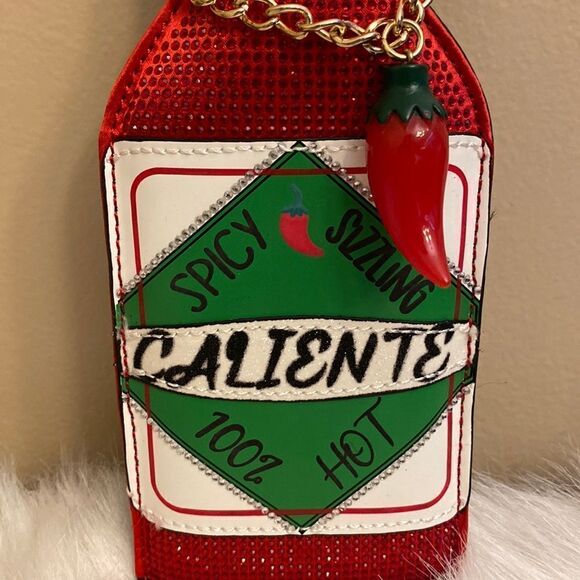 NWT ALDO Saucy Hot-Sauce Crossbody Bag - Black & Red - Picture 8 of 14